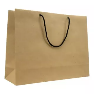 Bolsa Papel Kraft Con Asa 25pzs 28x36x11 Cm Grande