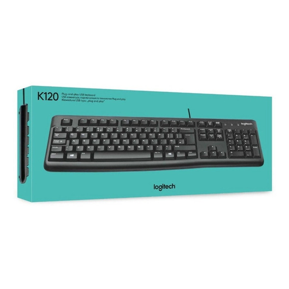 Teclado K120 Plug And Play Oficina Standard Durable Color del teclado Negro Idioma Español España