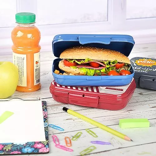Lonchera Taper Porta Sandwich Lunchbox Fiambrera 600ml Titiz Color Azul