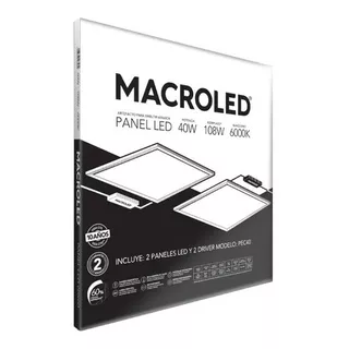 Panel De Embutir 60x60 Cuadrado Macroled 40w Ac180-265v