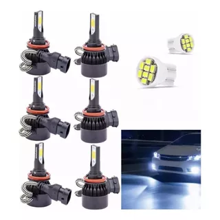 Kit 6 Lâmpadas Super Led Farol Alto Baixo Milha 6000k