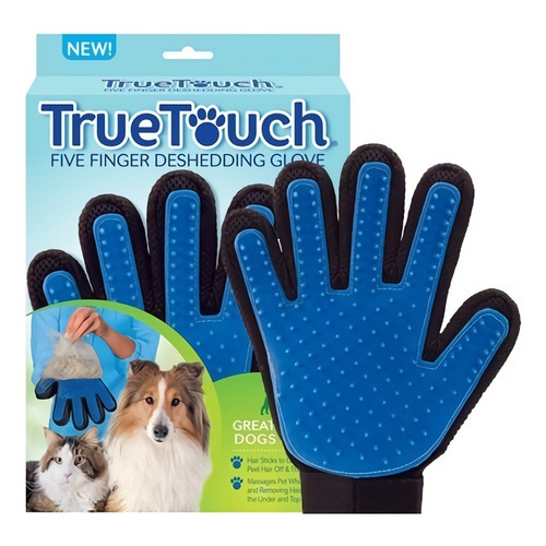 Guante Cepillo Saca Quita Pelos Para Perros Gatos Mascotas ® Color Azul