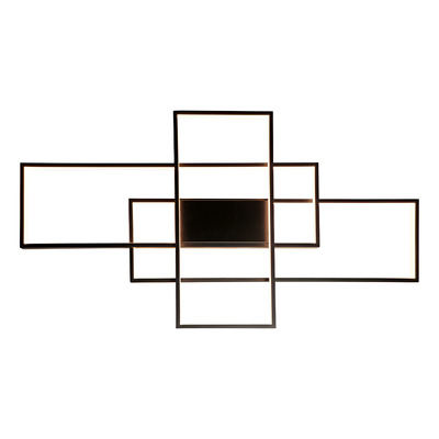 Plafon Led Negro L9760 60w Rectangulos Alta Potencia Mks 