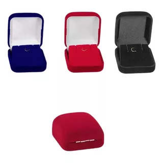 Caixa Caixinha Veludo Estojo P/ Conjunto Brinco Kit Com 20 Unidades - Preto, Vermelho E Azul