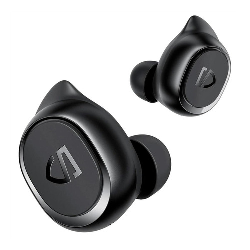 Audífono in-ear gamer inalámbrico Soundpeats Sport TrueFree 2 negro con luz  blanco LED