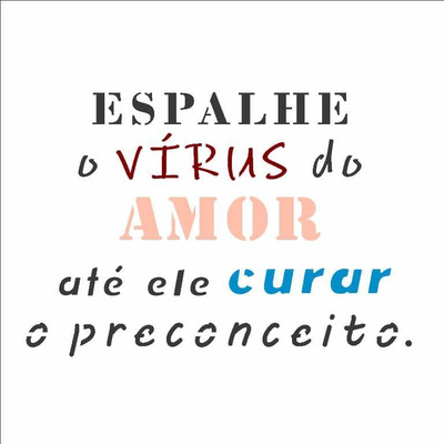 Stencil 14x14 - Frase Espalhe O Vírus Do Amor (opa 2924)