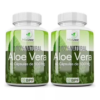 Aloe Vera 100% Puro E Natural 120 Caps 2 Frascos Babosa