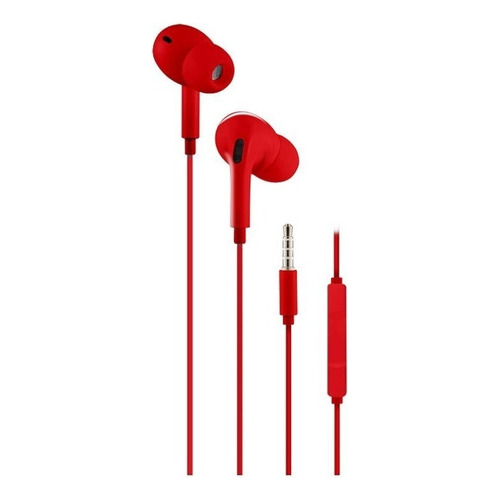 Auriculares In Ear Celular Manos Libre Microfono Noga Ng1650 Color Rojo