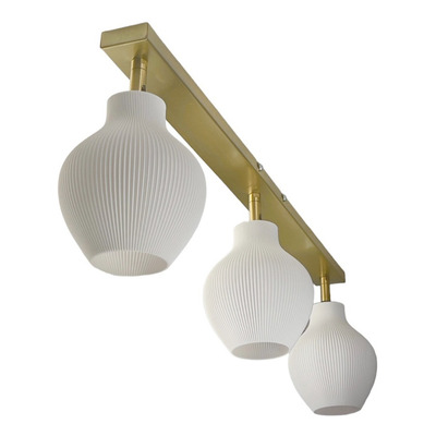 Aplique 3 Luces Tulip 3d Dorado Deco Moderno Apto Led Lmp