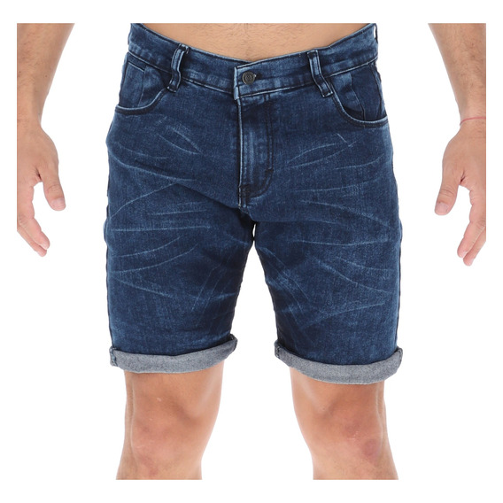 Bermuda De Mezclilla Para Hombre Short Slim Casual De Moda 