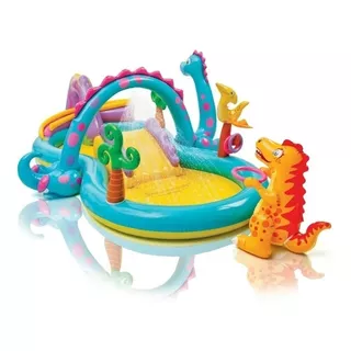 Piscina Inflable Dinoland Grande Con Accesorios Intex