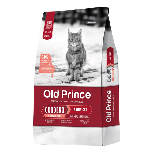 Alimento Old Prince Proteínas Noveles Adult Cat para gato adulto sabor cordero y arroz en bolsa de 1 kg