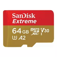 Tarjeta De Memoria Sandisk Sdsqxa2-064g-gn6aa  Extreme Con Adaptador Sd 64gb
