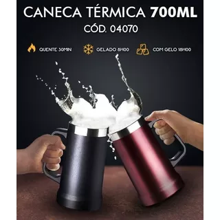 Caneca Copo Térmico 700 Ml Personalizada Mod.4070 Azul