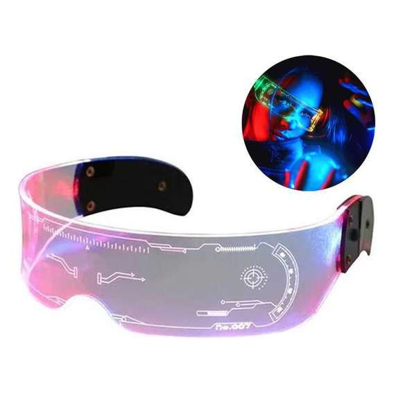 Gafas Luminosas Led De Tecnología Futurista Multicolor Neón