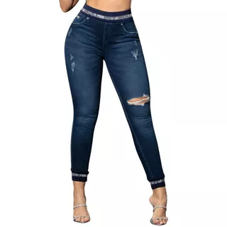 Calça Jeans Feminina Skinny  Levanta Bumbum C/ Lycra