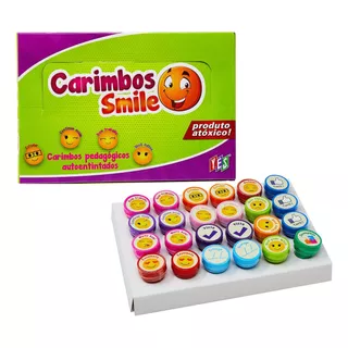 Carimbo Autoentitado Pedagógico Smile Caixa C/ 24 Un Yes