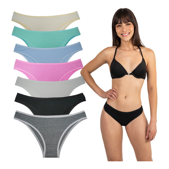 Bikini De Algodon Mujer Paquete De 12 Piezas Colores Suave