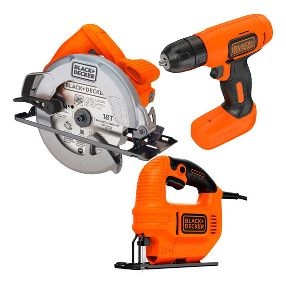 Sierra Circ + Taladro + Sierra Black+decker Cs1004-ld008-ks5