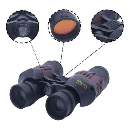 Larga Vistas Binocular Negro Goma Con Estuche 1000 Mts