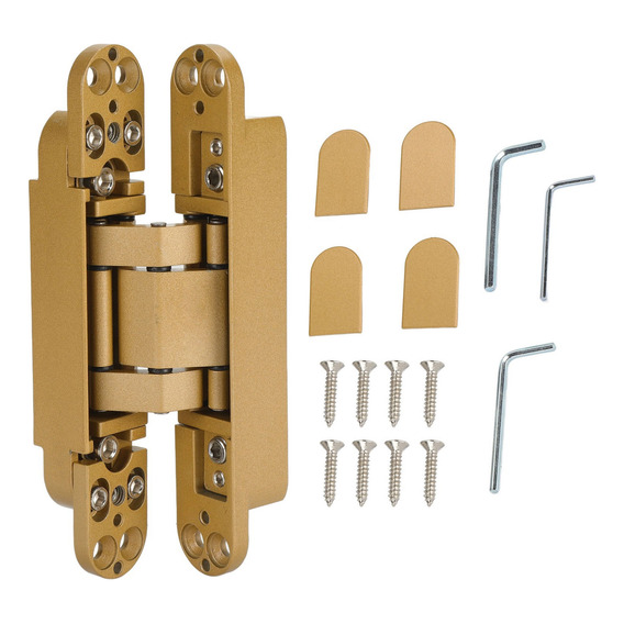 Bisagra Metálico Oculta Para Puerta Ajustable 3d 180° Oro