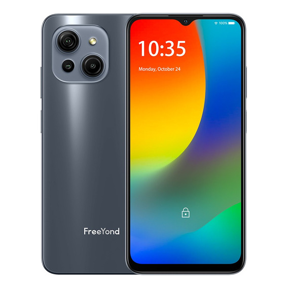 Celular Freeyond M5 Dual Sim 256 Gb Rom Gran Memoria 6.52 Hd Pantalla Ips Ai 3 Cámara 50mp 4g Lte 5000mah Batería 8 Gb Ram 8 Core Smartphone Gris