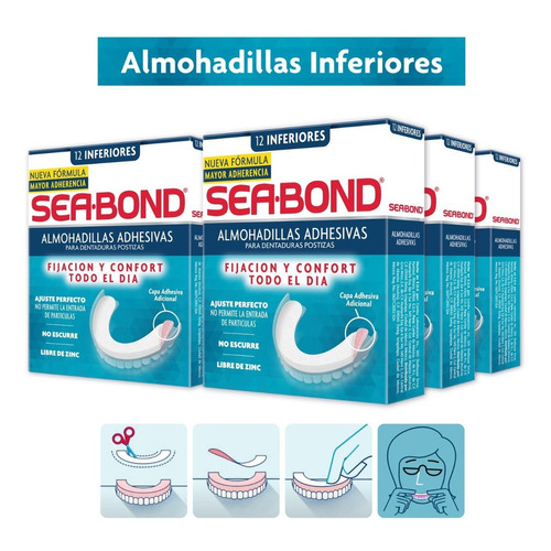 Sea Bond Almohadillas Adhesivas Inferiores 12 Pz 6-pack