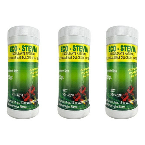 Suplemento en polvo Ecovida  ECO-ESTEVIA stevia sabor stevia en pote de 170g pack x 3 u