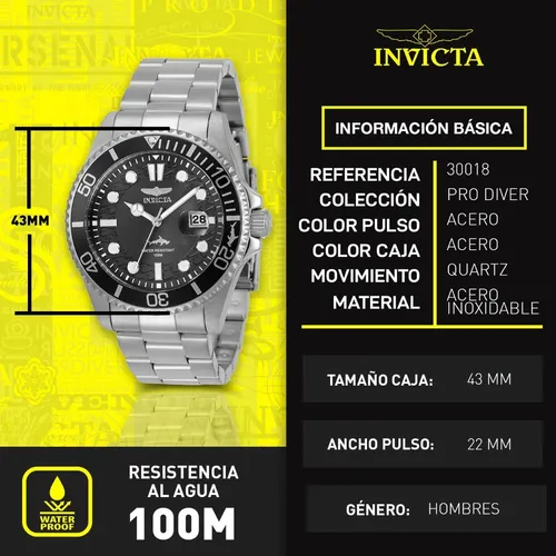 Reloj Invicta 30018 Color de la correa Plateado MercadoLibre