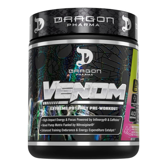 Pre Entreno Dragon Pharma Venom 40 Servs Extrema Potencia 