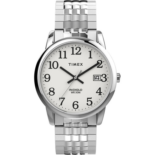 Reloj De Pulsera Timex Easy Reader Classic Tw2v054006p Color De La Correa Plata Color Del Bisel Plata Color Del Fondo Blanco