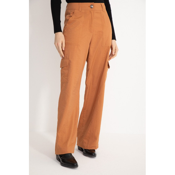 Pantalon Cargo Pierna Ancha Con Elastico Mujer Portsaid