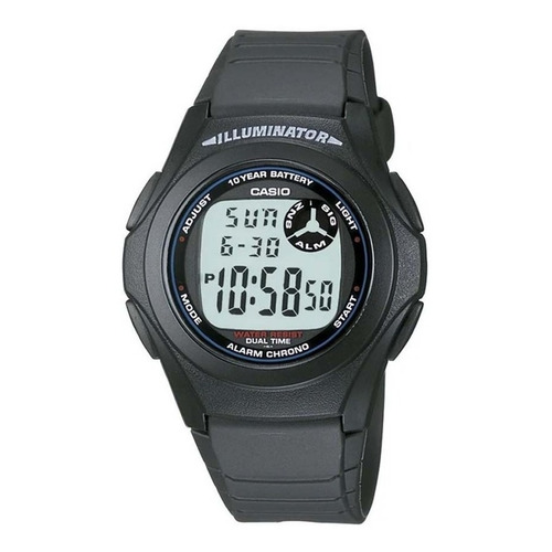 Reloj Casio De Caballero F-200w-1adf Color de la correa Negro