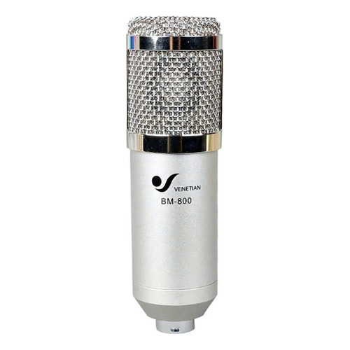 Micrófono Venetian BM-800 Condensador Cardioide color plateado