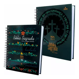 Kit 2 Bíblias Sagradas De Anotação Anote King James Letras Grande Com Texto Colorido E Mapas Coloridos - Capa Dura