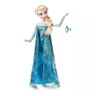 Elsa Rainha Disney Boneca Articulada 30 Cm Com Anel Orig