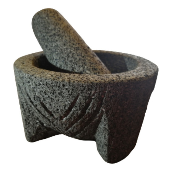 Mortero De Piedra Volcánica De 12 Cm, Molcajete Mexicano 