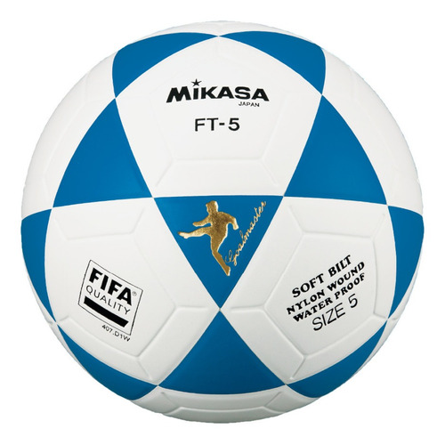 Pelota de fútbol Mikasa FT-5 nº 5 color blanco/azul