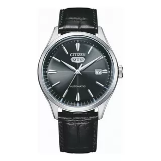 Reloj Citizen Nh839020h Para Hombre Automatico Color De La Malla Negro Color Del Bisel Plateado Color Del Fondo Gris Oscuro