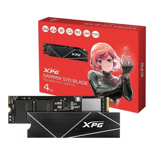 SSD HD M.2 4 TB PCI-e 4.0 X4 Gammix S70 Blade Nvme Xpg Adata en color negro