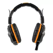 Auriculares Gamer Level Up Copperhead Negro Y Naranja Con Luz Led