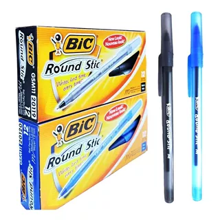 Bolígrafo Birome Bic Round Stick X24 Unidades