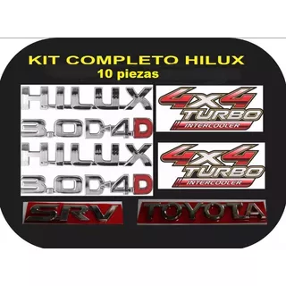 Kit Completo Adhesivos Y Cromados Hilux Srv