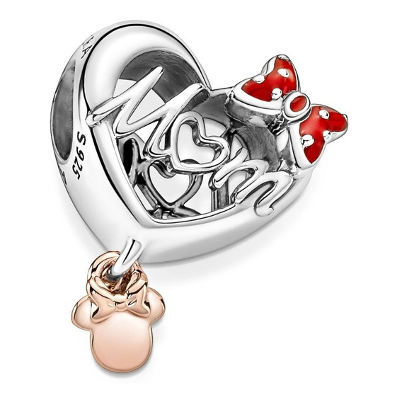 Pandora Charm Corazón Mom Con Moño De Minnie Mouse + Kit 