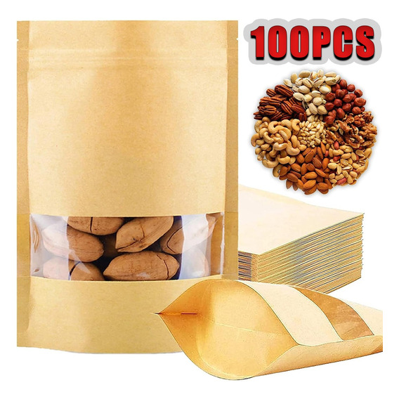 100 Bolsa Stand Up Pouch Cierre Mate 10*15+4cm