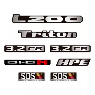 Kit Adesivos Mitsubishi Sds L200 Triton Hpe Di-dh - Resinado Cor Padrão