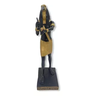 Escultura Deus Egípcio Thot Em Resina 30 Cm