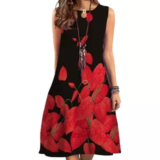 Vestido Rocco Italy Corto Asd-022 Red Leaf Del S Al 3xl