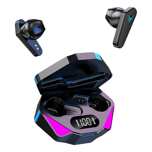 Auriculares inalámbricos Bluetooth TWS para juegos a prueba de salpicaduras, color negro, color RGB, color claro