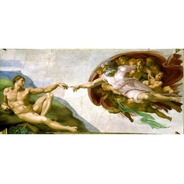 Poster Grande 50cmx110cm Obra Dedo De Deus Tela Michelangelo